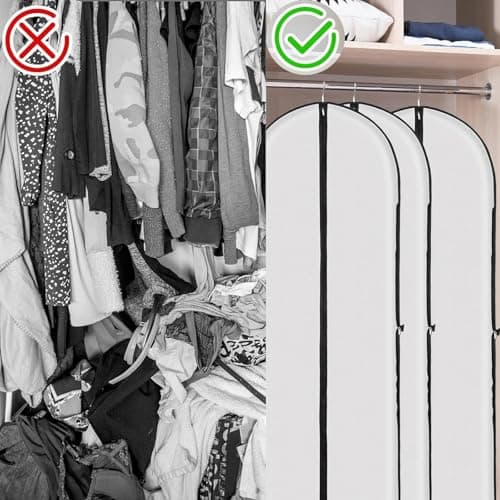 3 PCS Long Dress Garment Bags - Full Length Covers With Zip, Waterproof, Dustproof, Translucent — view 6
