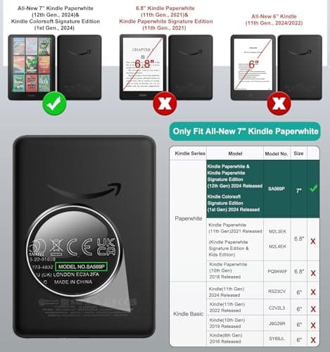 MoKo Case for 7" Kindle Paperwhite 12th Gen 2024 & Kindle Colorsoft, Clear — view 2