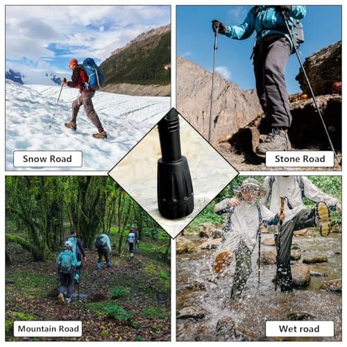 Walking Stick Rubber Ferrules Tips – 8 Pack Universal Fit Replacement Ends for Trekking Poles – Rubber Protectors for Walking Sticks Crutches – Non-Slip Grip Accessories for Hiking Outdoor — view 6