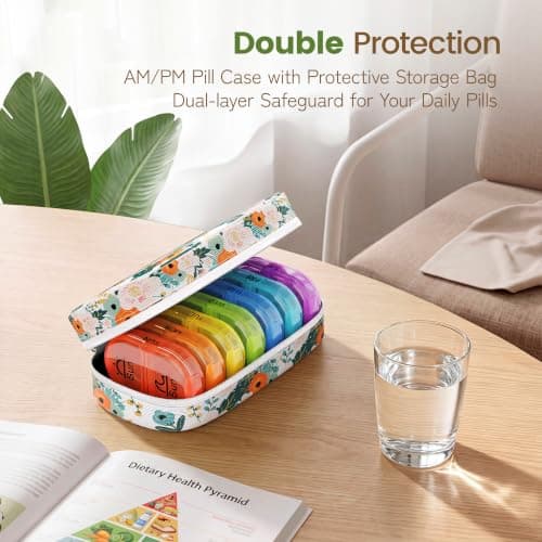 Serfeymi Weekly Pill Boxes Organiser 7 Day 2 Times a Day Tablet Organiser — view 5