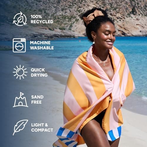 Dock & Bay Quick Dry Beach Towel - Mellow Yellow, Large — view 2