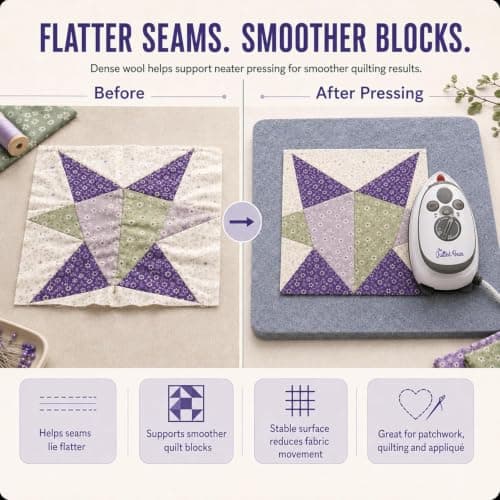 The Quilted Bear Premium Mini Iron and Wool Pressing Mat Bundle, Black — view 6