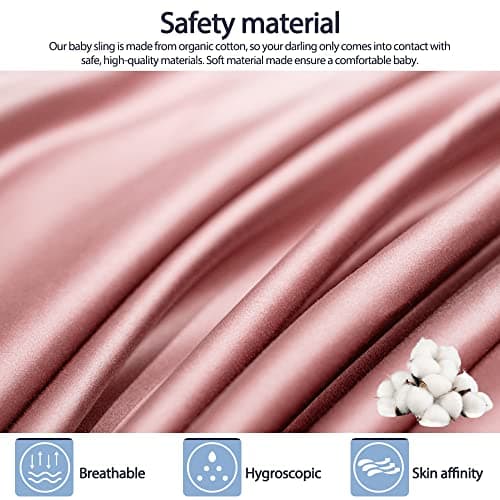 HINATAA Breathable Baby Sling, Adjustable Baby Carrier, Baby Carrier Wrap, Quick Dry, Thick Shoulder Straps for 0-36 Months Baby (Pink a) — view 5
