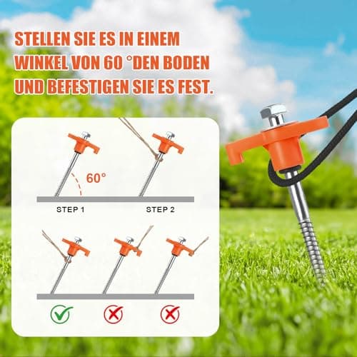 12 Pack Heavy Duty Metal Tent Pegs, Screw In Tent Pegs with Drill Adapter — view 5