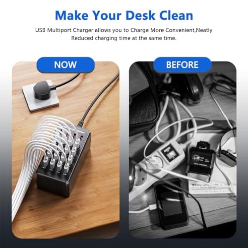 USB Charger Station, 20 Ports 100W/20A Desktop USB Charging Station — view 3