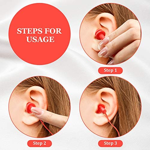 Frienda 6 Pairs Corded Earplugs Silicone for Sleeping with Cord Waterproof — view 6