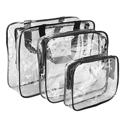 Generic Clear Portable Cosmetic Travel Bags for Efficient Organization for Fitness and Storage, Pack of 3 (Black) — view 4