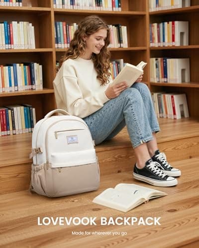 LOVEVOOK Laptop Backpack for Women Teens, 15.6 Inch Laptop School Bags — view 2