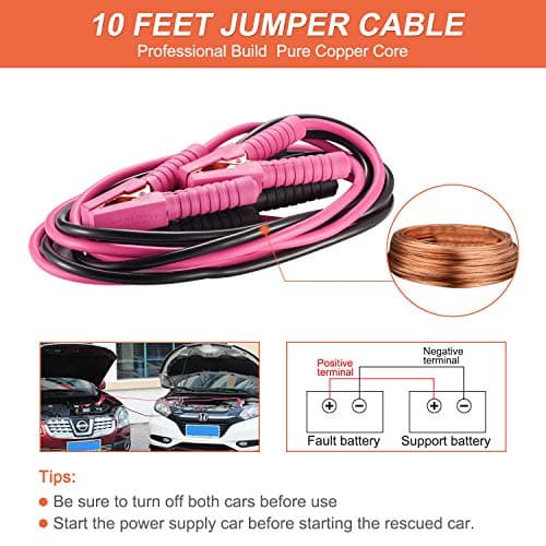 THINKWORK Car Breakdown Emergency Kit, Pink Roadside Safety Kit for Drivers — view 3