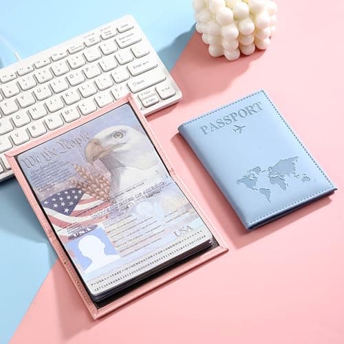 SJDOFU 4-Pack Unisex Passport Holder, PU Leather Travel Wallet — view 5