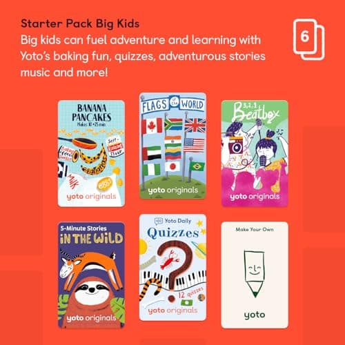 Yoto Mini Bundle + Starter Pack for Big Kids + Adventure Jacket in Fruit Punch + Wired Heapdhones + Travel Case - Kids Screen-Free Bluetooth Audio Player, All-in-1 Travel Device Radio — view 3