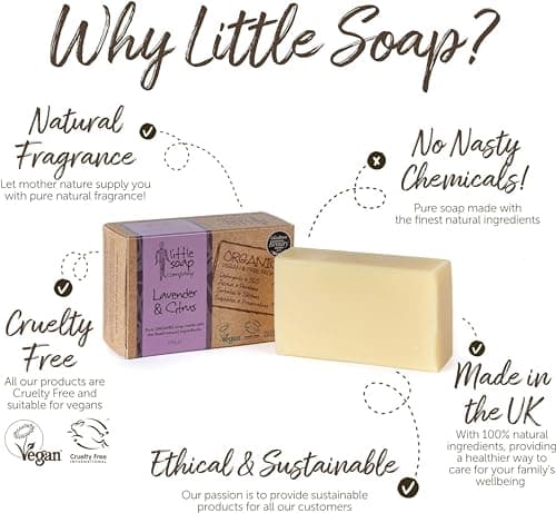 Little Soap Company Organic Lavender & Citrus Body and Hand Soap Bar, 110g — view 5