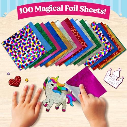 Funcils Foil Art Craft Kit - Unicorn & Princess Sticker Activity for Kids — view 5