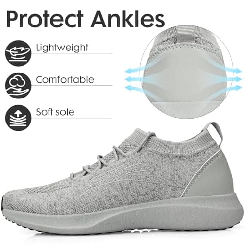 Puweco Trainers Men Running Shoes Sports Sneakers Light Grey — view 3