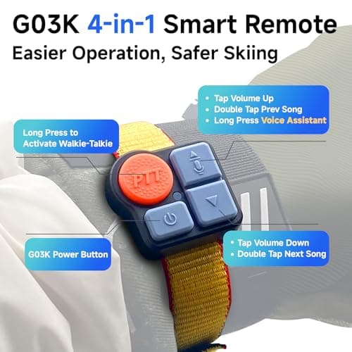 Multifunctional Smart Bluetooth Ski Goggles with Walkie-Talkie, Replaceable Anti-Fog Lens, Music & Call, Real-Time AMOLED Display, Compatible with Most Helmets (G03 Blue, Multi-Button Remote) — view 4