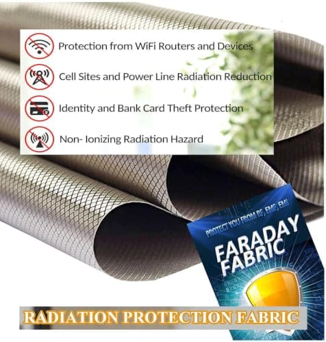 RF Shielding Fabric EMF Blocker Material Faraday Fabric-EMI RFID Shielding Anti-Radiation RF Blocking Material EMI Shielding for RF,EMI,WiFi,Military Grade Tent Fabric,Blanket,silver-1x1.1m — view 4
