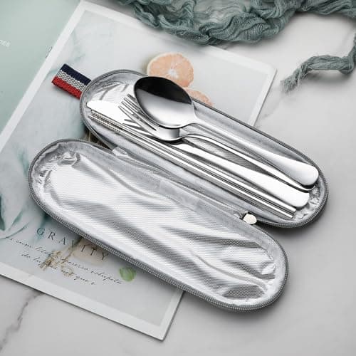 DEVICO Travel Cutlery Set, Stainless Steel Camping Cutlery Set for 1 — view 3