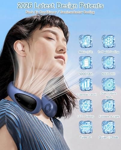 Neck Air Conditioner, Portable Neck Fan with Cooling Plate Rechargeable — view 2