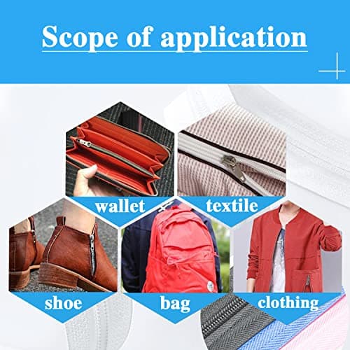 Sawoake Nylon Coil Zipper 10 Yards Bulk, #5 White with Rose Gold Teeth, Includes 10PCS Sliders for DIY Sewing, Crafts, Bags, Apparel Repair (#5 Rose Gold White) — view 5