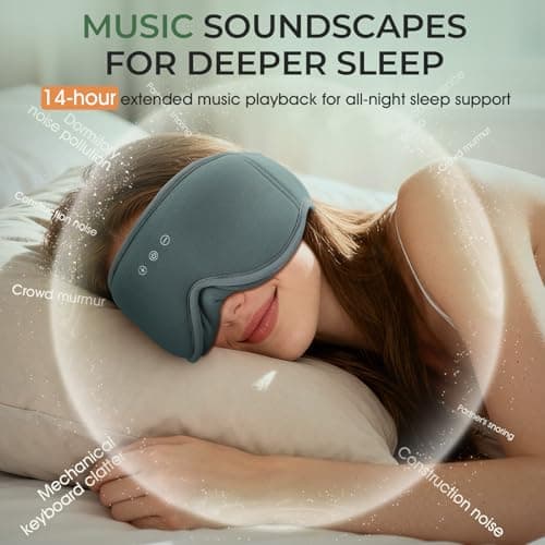 MUSICOZY Breathable Organic Bamboo Cotton Sleep Mask Headphones — view 6
