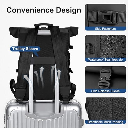 Hahorpa Roll Top Backpack Unisex, 17 Inches Laptop Backpack for Men Women — view 5