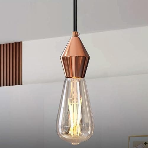 DC VOLTAGE Vintage Antique Retro Metal Bulb Socket Lamp Holder Lamp Shades Industrial Edison E27 Bulb Light Socket - Rose Gold — view 2