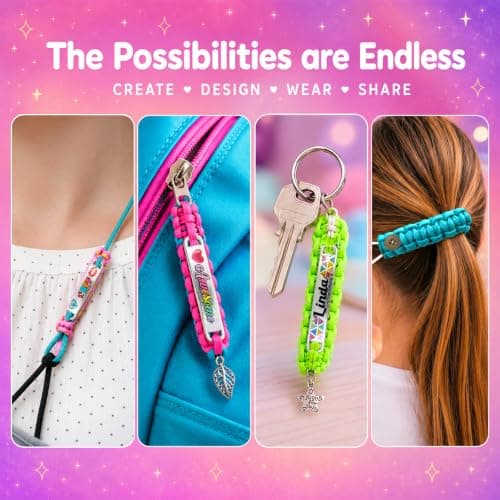 Paracord Bracelet Making Kit with Charms - Art & Craft Gift for KIDS Age 8 9 10 11 12 & Teens 13 14 Year Old. Make Your Own Friendship & Jewellery for Birthday, Travel Activity, Camp & Project — view 3