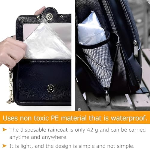 Rain Ponchos for Adults, 5‑Pack Disposable Clear Rainwear with Hood — view 5