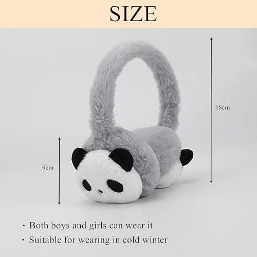 SJTJSPX Kids Ear Muffs,Warm Earmuffs,Winter Earmuffs,Fluffy Plush Ear Muffs,Ear Cover Adjustable Size,Children's Earmuff Cute&Cartoon,Girls Boys Thermal Ear Protectors for Indoor/Outdoor/Ski/Cycling — view 4