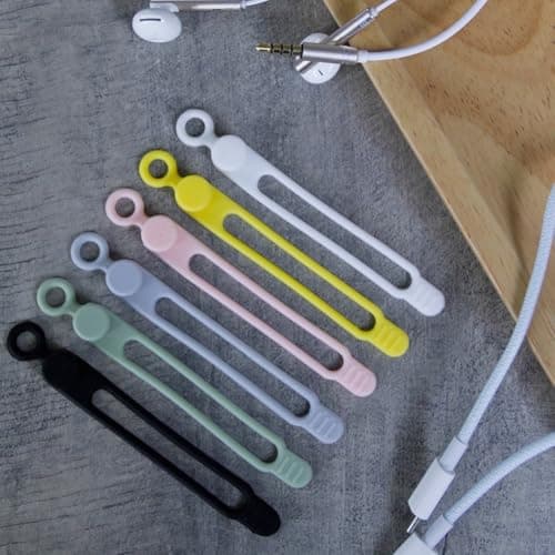 Silicone Cable Organizer Straps 12pcs Reusable Elastic — view 3