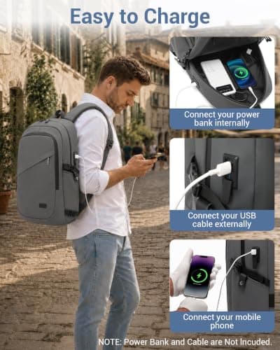 Kono 15.6 Inch Laptop Backpack Waterproof Rucksack for Men and Women — view 6