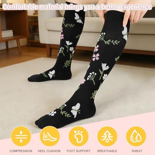 Zuimei 6 Pairs Compression Socks for Women Men — view 4