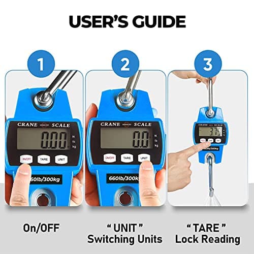 Digital Hanging Scale 660 LB 300 KG - Professional Heavy Duty Waterproof Fish Scale - Portable Durable Crane Scale for Luggage Weight Suitcase Hunting Farm Bike Bow Fish Weight Fishing Scale — view 2