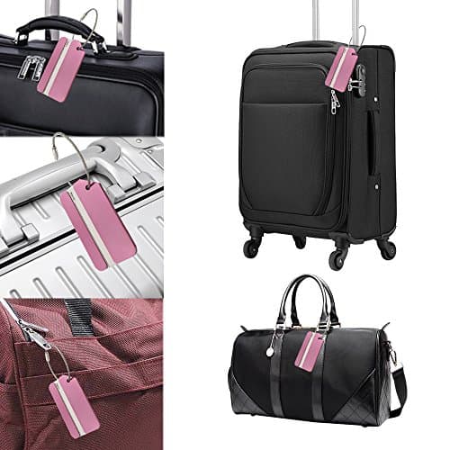 Aluminum Luggage Tag for Luggage Baggage Travel Identifier By Ovener (Pink 2 Pcs) — view 6