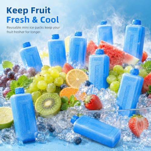 MAGICLULU 10 Pack Reusable Ice Packs, Mini Cooler Bricks — view 4
