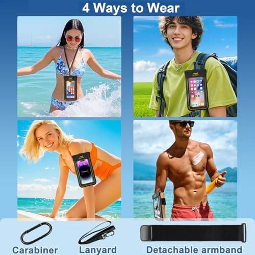 3 in 1 IPX8 Waterproof Phone Pouch and Armband, Floating Phone Dry Bag Case — view 2
