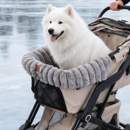 Vmiorzq Pet Stroller Cushion, Winter Dog Cat Stroller Cushion Mat, Magnetic Buckle Strollers Cushions For Dogs, For House Travel Cats Puppy Indoor — view 2