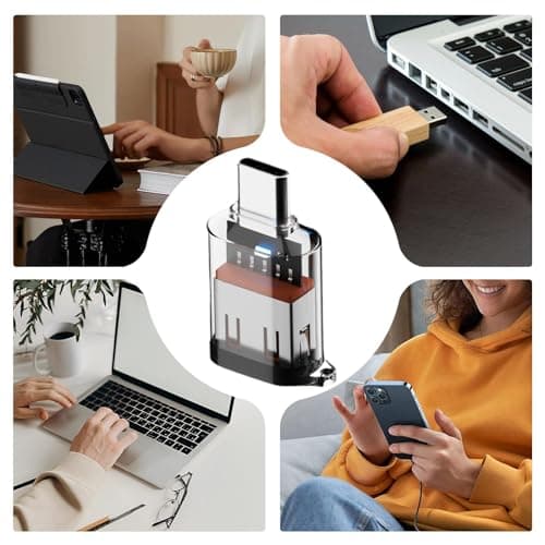 Type C to USB A Converter, Type C Male to USB A Female Adapter, 10Gbps Type C to USB A Adapter, Fall Proof Converter, Portable Type C to USB A Converter for Work, Travel — view 4