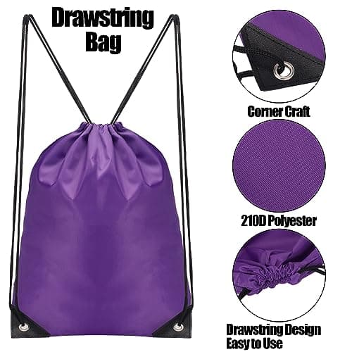 JFmall Drawstring Bags, Swim Bag PE bags for kids Waterproof Swimming Sports Back Pack Drawstring Gym Bag Suitable for School Beach Travel — view 3