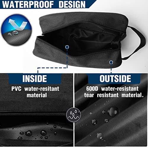 Toiletry Bag for Men Large Travel Wash Bag Water-Resistant Gym Shaving Organiser Bag, Shower Bathroom Makeup Bag with Handle (Black) — view 2