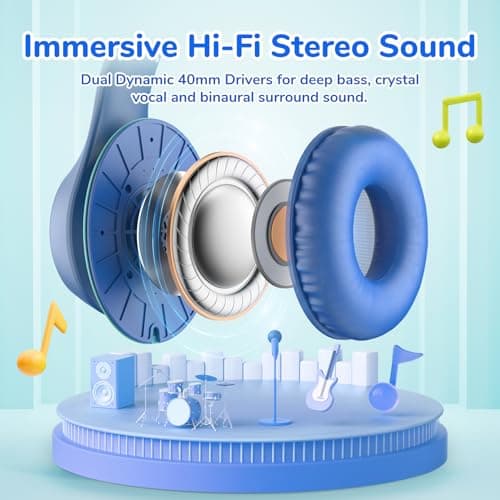 EarFun K3 Kids Headphones Wired, Over Ear Foldable Headphones with Mic — view 5