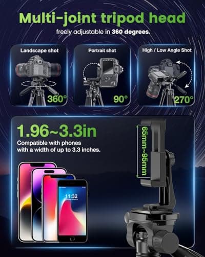 CAMBOFOTO Camera Tripod,Lightweight Aluminum Tripod Stand for Camera/Phone — view 5