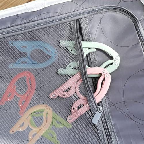 LIDOUK Travel Hangers, Portable Clothes Hangers Plastic Folding Plastic Clothes Coat Hangers for Travel Outdoor Camping Hiking 5 Colors (20PACK) — view 6