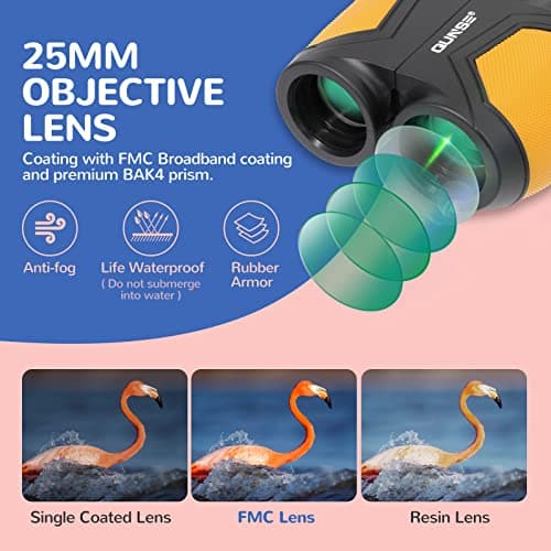 QUNSE Compact Mini Small Binoculars 12x25 for Kids and Adults — view 4