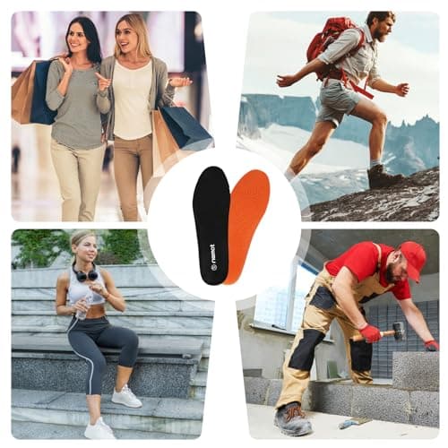 riemot Sport Insoles for Men & Women – Shock-Absorbing Sports Insole for Running, Walking, Cushioned Breathable Shoe Inserts for Hiking, Active Lifestyles Soft Inner Soles, Black, UK 8 — view 6