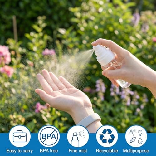 Yuanan 2-Pack Small Spray Bottles 50ml, Fine Mist Refillable Travel Bottles, Empty Mini Atomiser for Toiletries & Skincare — view 4