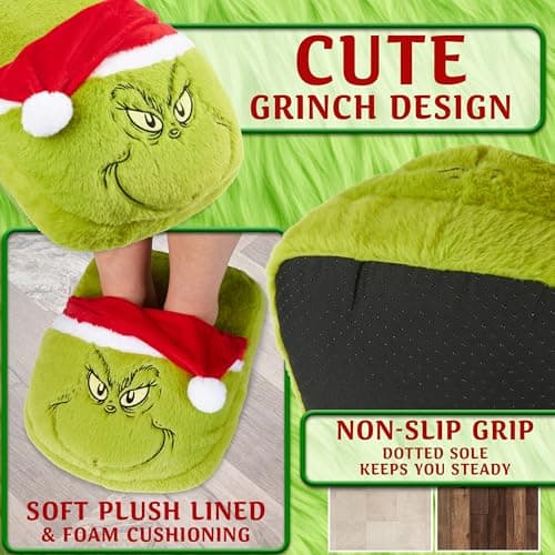 The Grinch Foot Warmer Women Teens UK 2-13.5, Kuromi Non Electric Fleece Foot Muff Adults, Natural Heated Non Slip, Arthritis Muscle Pain (Green Grinch) — view 4