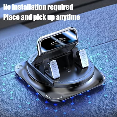 360 Rotating Car Phone Mount for Dashboard,Automatic Locking Anti-Slip Phone Mount,Single-Hand Operation Smartphone Holder for Hands-Free,Universal Car Mobile Holder for All CellPhone — view 5
