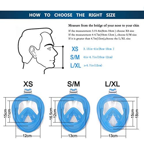 Snorkel Mask, Full Face Snorkel Set, 180°view Snorkeling Gear with Panoramic Design-Compatible Sports Camera, Diving Mask with Anti-fog and Anti-leak Technology for Adults and Kids — view 4