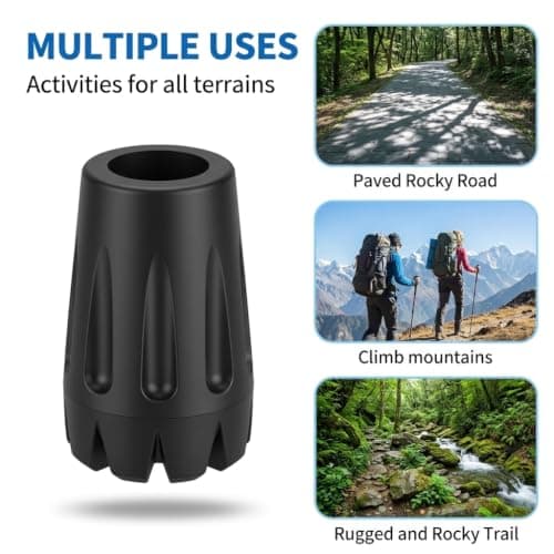 6-Pack 23mm Walking Stick Ferrules,Wide Bore Rubber Tips for Thick Poles — view 4